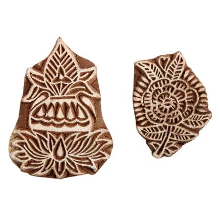 Set of 2 Piece New Mix Wooden Printing Block